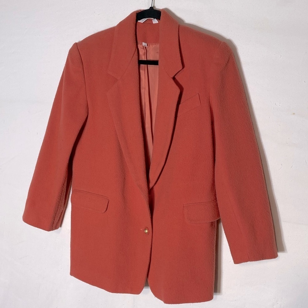 Vintage Oversized Coral Wool Blend Blazer S